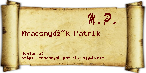 Mracsnyák Patrik névjegykártya